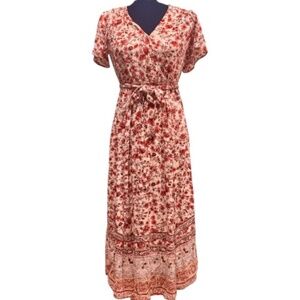 🌺 Knox Rose Boho Floral Midi Dress – Size XS